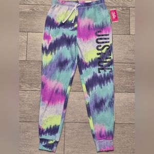 New Justice Kids Girls Multicolor Tie-Dye Joggers. Size Large(12/14) & XL(16/18)